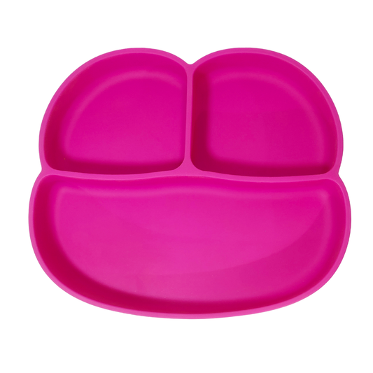 Baby & Toddler Silicone Suction Plate 3 Sections - Pink