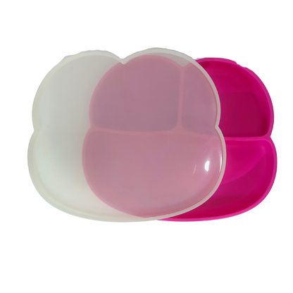 Baby & Toddler Silicone Suction Plate 3 Sections - Pink